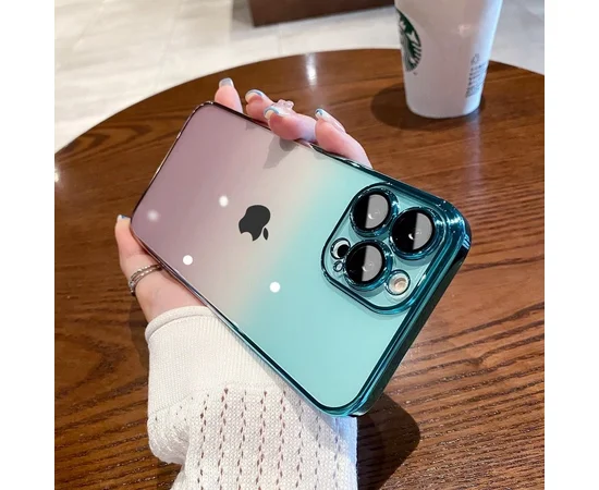 Силиконовый чехол "Electroplate Gradient" для Apple iPhone 14 Pro Max Фиолетово-синий