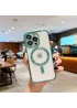 Силиконовый чехол "Transparent Plating" with MagSafe для Apple iPhone 16 Pro Зеленый