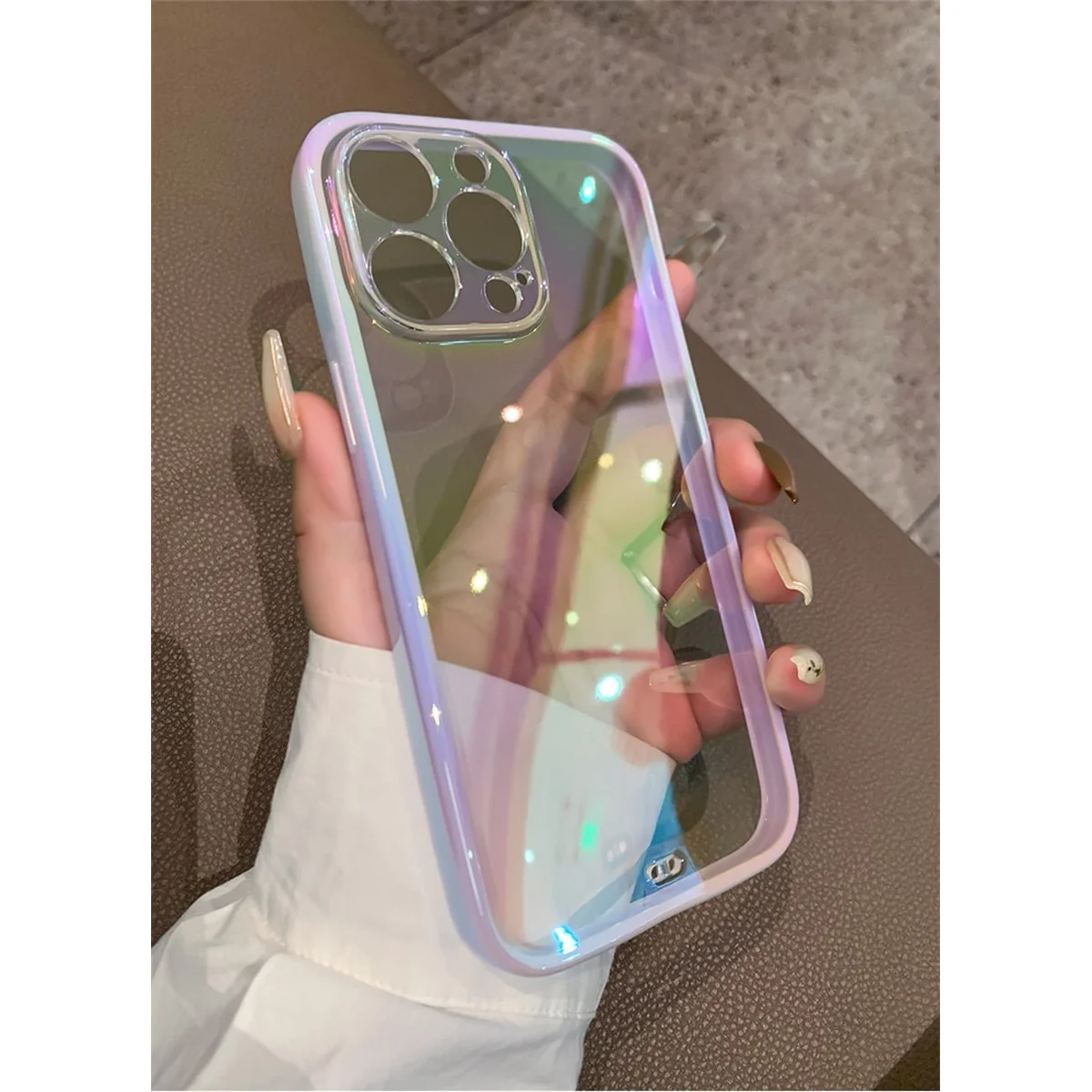 Силіконовий чохол "Laser Gradient" для iPhone 13 Pro Max Світлий