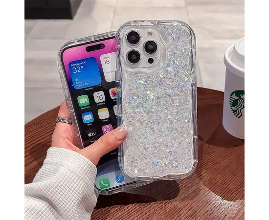 Силіконовий чохол "Bling Cute Wave" для iPhone 13 Pro Max Срібний