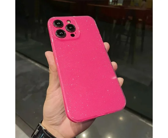 Силиконовый чехол "Bling color" для Apple iPhone 15 Pro Max Ярко-Розовый