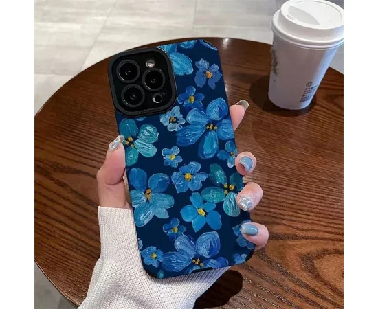 Силиконовый чехол "Cute Style" Blue Flowers для Apple iPhone 14 Pro Max