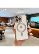 Силиконовый чехол "Transparent Plating" with MagSafe для Apple iPhone 12 Pro Max Розовый