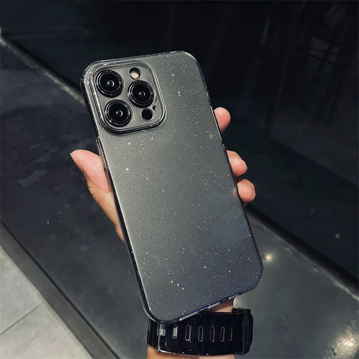 Силиконовый чехол "Bling color" для Apple iPhone 15 Pro Серый