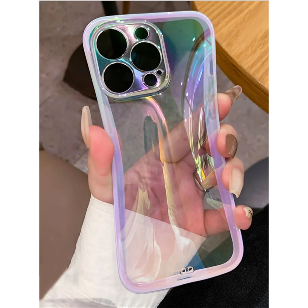 Силиконовый чехол "Laser Gradient" для iPhone 12 Pro Max Светлый