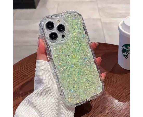 Силиконовый чехол "Bling Cute Wave" для Apple iPhone 14 Pro Зеленый