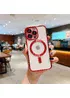 Силиконовый чехол "Transparent Plating" with MagSafe для Apple iPhone 12 Pro Max Красный