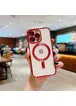 Силіконовий чохол "Transparent Plating" with MagSafe для Apple iPhone 16 Pro Max Червоний