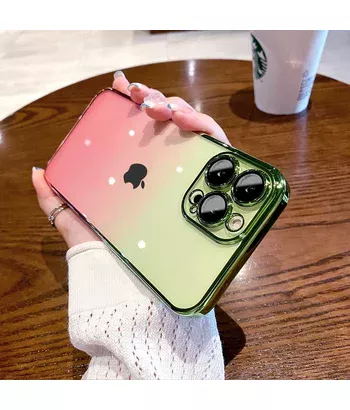 Силіконовий чохол "Electroplate Gradient" для Apple iPhone 15 Pro Рожево-жовтий
