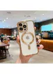 Силиконовый чехол "Transparent Plating" with MagSafe для Apple iPhone 11 Pro Max Золотой
