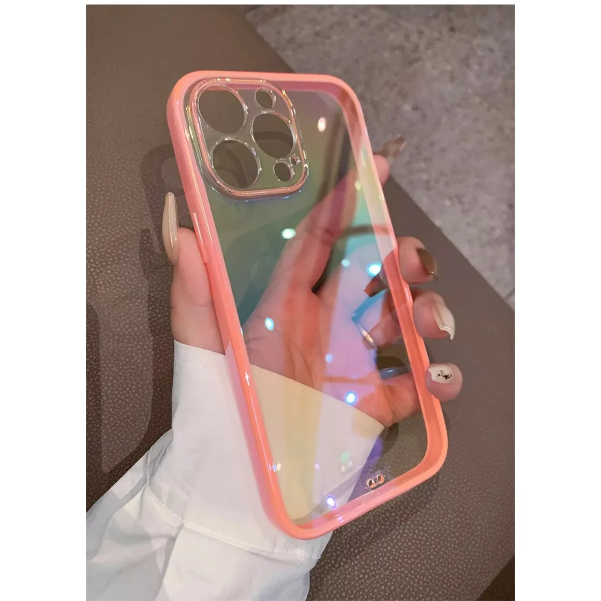 Силіконовий чохол "Laser Gradient" для iPhone 14 Pro Max Рожевий