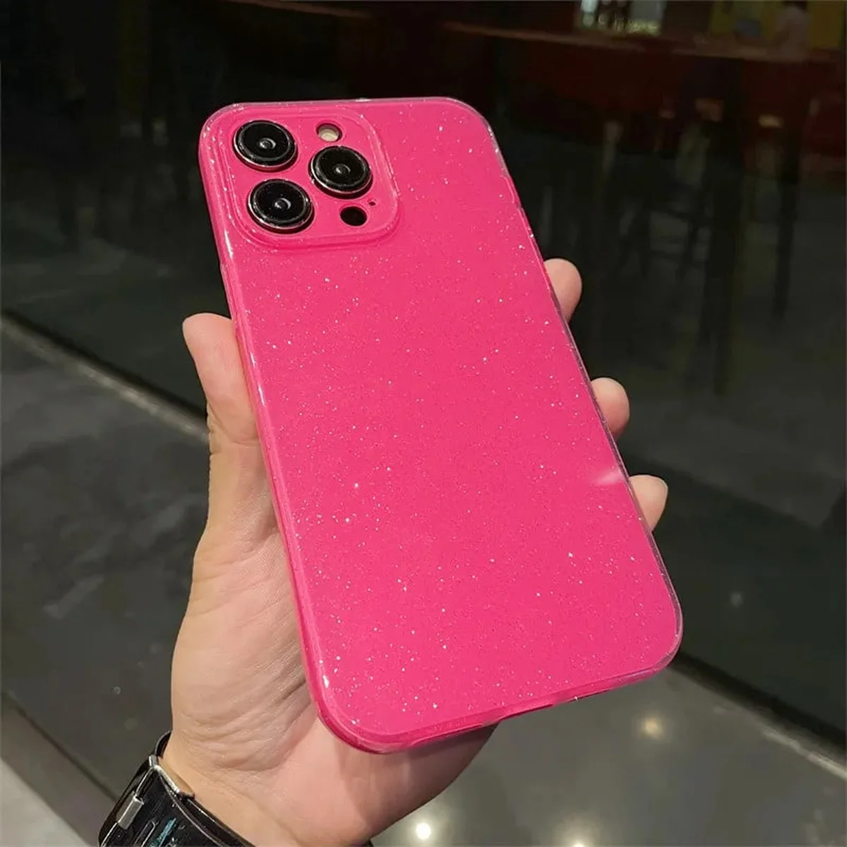 Силиконовый чехол "Bling color" для Apple iPhone 15 Pro Ярко-Розовый