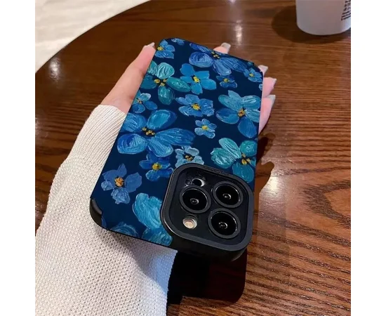 Силиконовый чехол "Cute Style" Blue Flowers для Apple iPhone 14 Pro