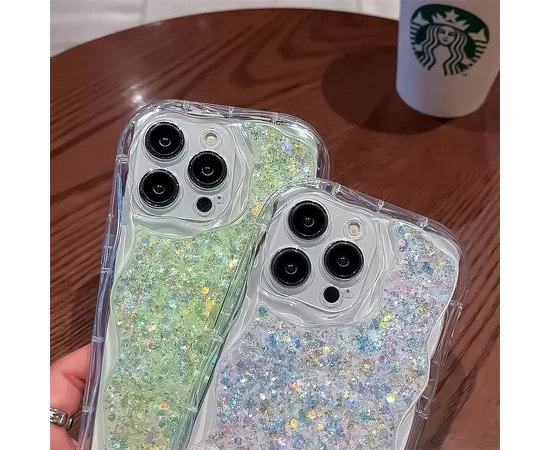 Силиконовый чехол "Bling Cute Wave" для Apple iPhone 14 Pro Синий