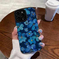 Силиконовый чехол "Cute Style" Blue Flowers для Apple iPhone 14 Pro Max