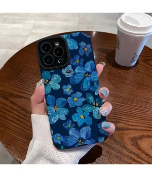 Силіконовий чохол "Cute Style" Blue Flowers для Apple iPhone 14 Pro