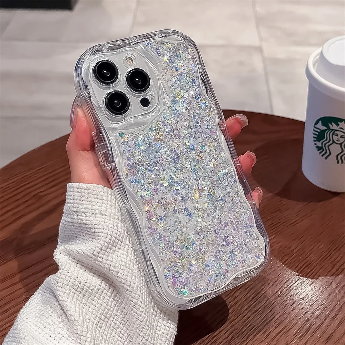 Силиконовый чехол "Bling Cute Wave" для Apple iPhone 14 Pro Серебряный
