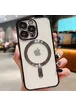 Силиконовый чехол "Transparent Plating" with MagSafe для Apple iPhone 11 Черный