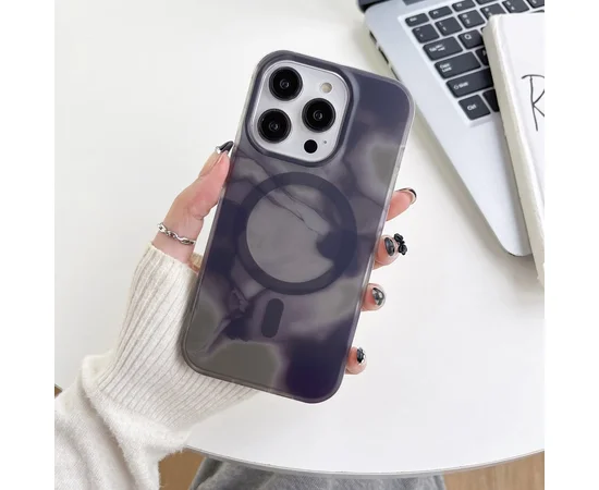 TPU+PC чохол "Watercolor Magnetic" with MagSafe для Apple iPhone 12 Pro Max Чорний