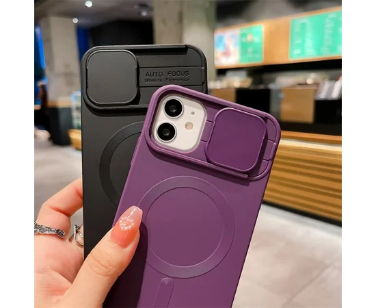 Силіконовий чохол "Lens Protection" with MagSafe зі шторкою для iPhone 12 Pro Max Фіолетовий