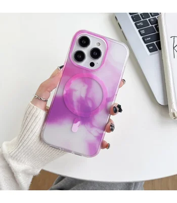 TPU+PC чехол "Watercolor Magnetic" with MagSafe для Apple iPhone 12 Pro Max Фиолетовый