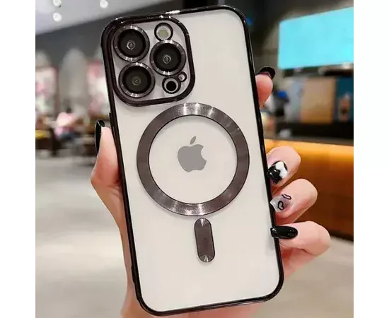 Силіконовий чохол "Transparent Plating" with MagSafe для Apple iPhone 11 Чорний