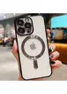 Силіконовий чохол "Transparent Plating" with MagSafe для Apple iPhone 11 Чорний