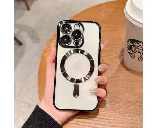 Силіконовий чохол "Transparent Plating" with MagSafe для Apple iPhone 11 Чорний