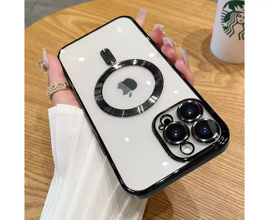 Силіконовий чохол "Transparent Plating" with MagSafe для Apple iPhone 11 Чорний
