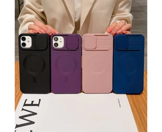 Силіконовий чохол "Lens Protection" with MagSafe зі шторкою для iPhone 14 Pro Max Чорний