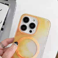 TPU+PC чехол "Watercolor Magnetic" with MagSafe для Apple iPhone 12 Pro Max Оранжевый
