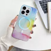 TPU+PC чехол "Watercolor Magnetic" with MagSafe для Apple iPhone 12 Pro Max Синий