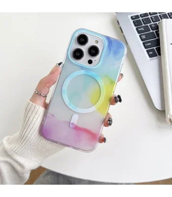 TPU+PC чехол "Watercolor Magnetic" with MagSafe для Apple iPhone 12 Pro Max Синий