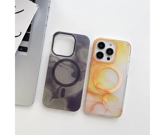 TPU+PC чохол "Watercolor Magnetic" with MagSafe для Apple iPhone 14 Pro Max Чорний