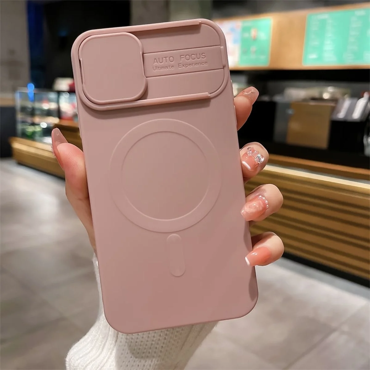 Силіконовий чохол "Lens Protection" with MagSafe зі шторкою для iPhone 14 Pro Max Рожевий