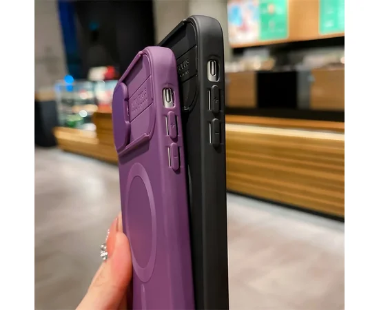 Силіконовий чохол "Lens Protection" with MagSafe зі шторкою для iPhone 14 Pro Фіолетовий