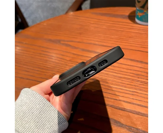 Силиконовый чехол "Frosted Matte" with MagSafe для Apple iPhone 15 Pro Max Черный