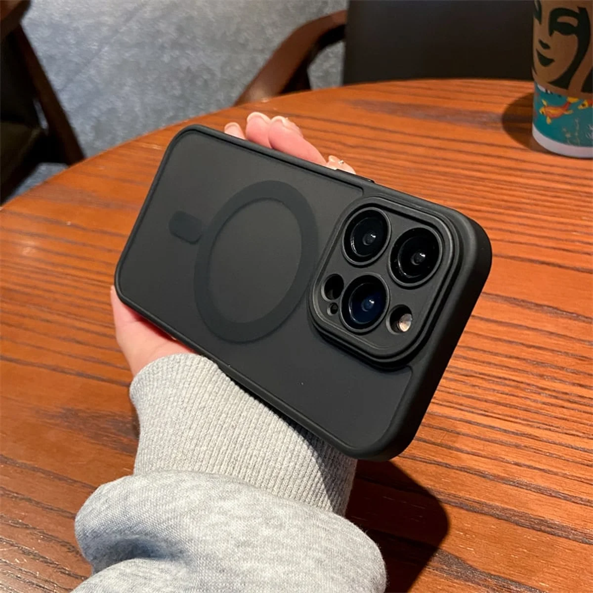 Силіконовий чохол "Frosted Matte" with MagSafe для Apple iPhone 14 Pro Max Чорний