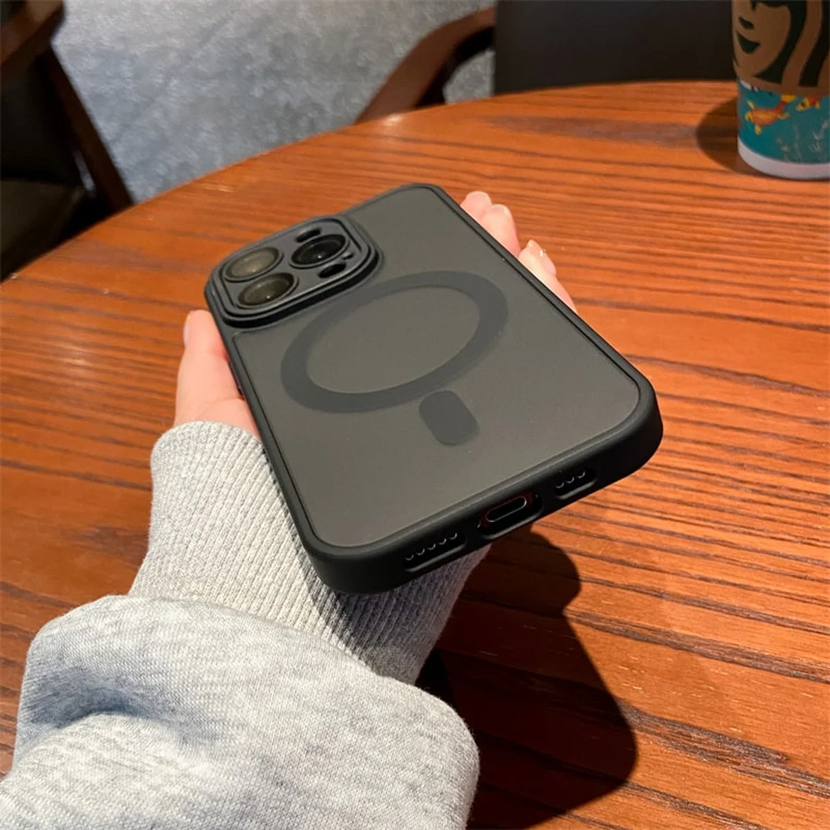 Силіконовий чохол "Frosted Matte" with MagSafe для Apple iPhone 14 Pro Max Чорний