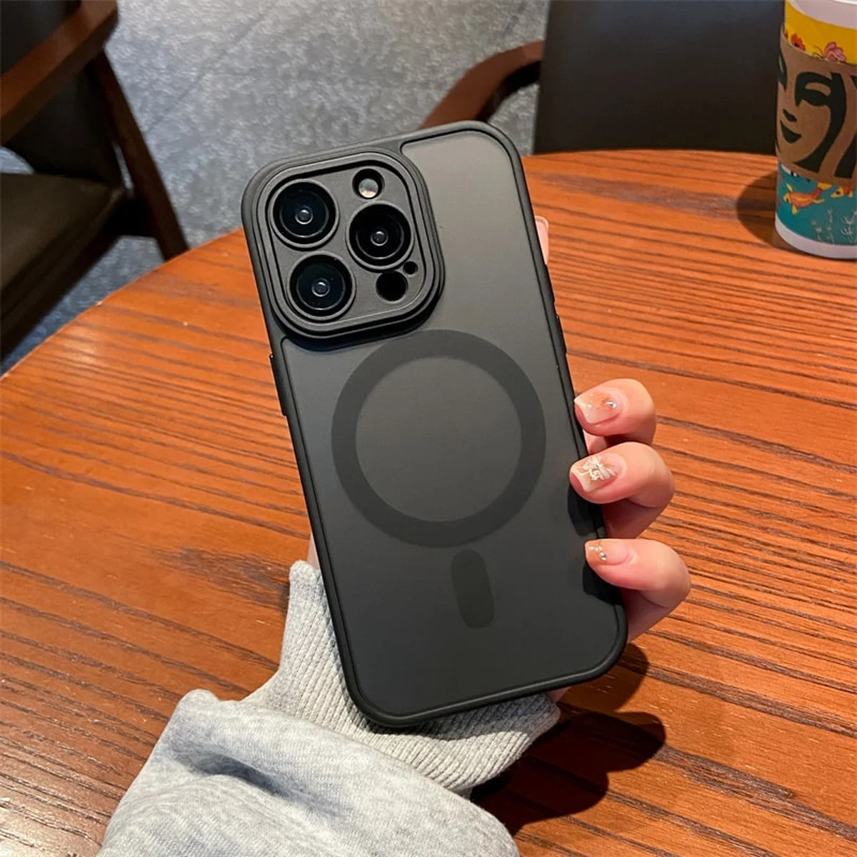 Силіконовий чохол "Frosted Matte" with MagSafe для Apple iPhone 14 Pro Max Чорний