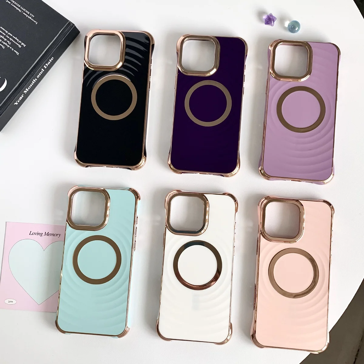 Силиконовый чехол "Luxury Shine" with MagSafe для iPhone 15 Pro Max Белый