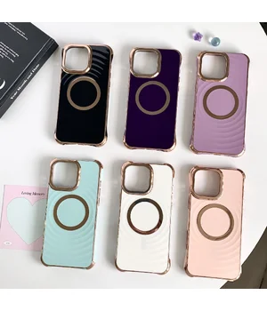 Силиконовый чехол "Luxury Shine" with MagSafe для iPhone 16 Pro Тёмно-фиолетовый