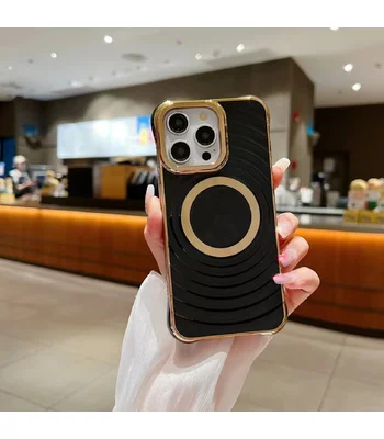 Силиконовый чехол "Luxury Shine" with MagSafe для iPhone 14 Pro Max Черный