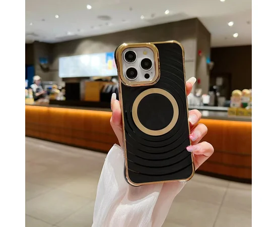 Силиконовый чехол "Luxury Shine" with MagSafe для iPhone 16 Pro Черный