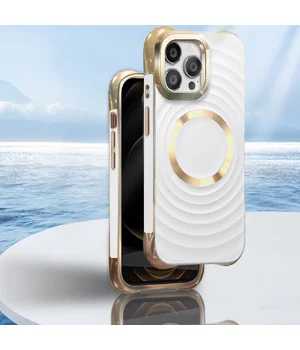 Силиконовый чехол "Luxury Shine" with MagSafe для iPhone 16 Pro Белый