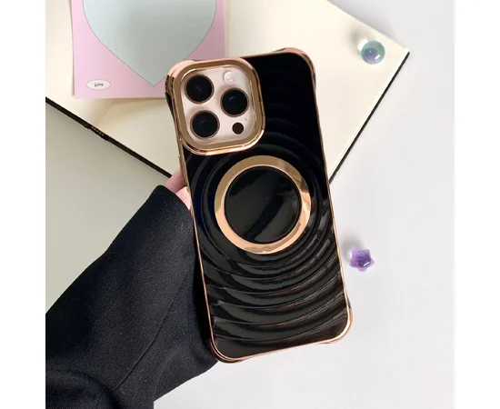 Силиконовый чехол "Luxury Shine" with MagSafe для iPhone 16 Pro Черный