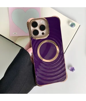 Силиконовый чехол "Luxury Shine" with MagSafe для iPhone 16 Pro Тёмно-фиолетовый