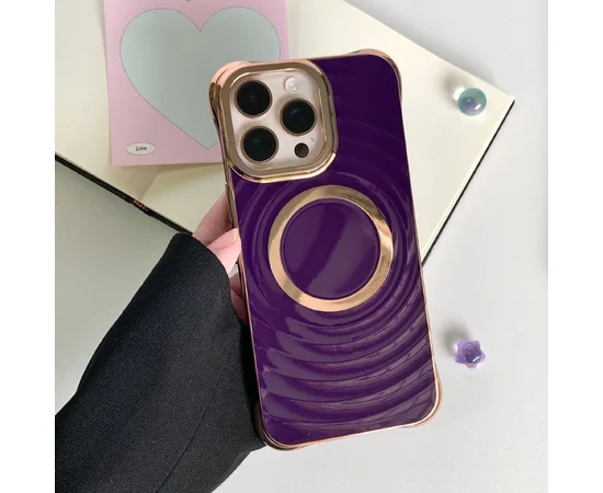 Силиконовый чехол "Luxury Shine" with MagSafe для iPhone 16 Pro Max Тёмно-фиолетовый