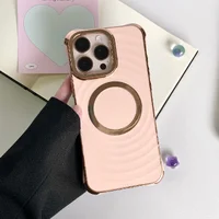 Силиконовый чехол "Luxury Shine" with MagSafe для iPhone 16 Pro Пудровый