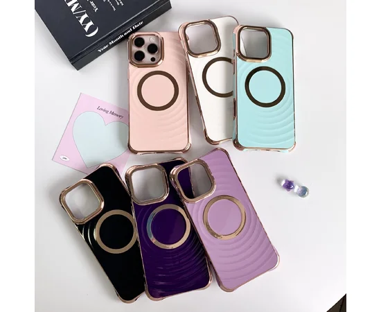 Силиконовый чехол "Luxury Shine" with MagSafe для iPhone 16 Pro Max Тёмно-фиолетовый